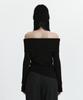 Kyuliti C Asymmetric Off-Shoulder Knit Top_Black