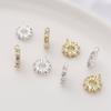 [10,5x13mm] Ruota Distanziatrice in Zircone Distanziatori a Gancio Perline Placcate Oro Perline Placcate Argento Accessori per Braccialetti Collane Fai da Te 1pz