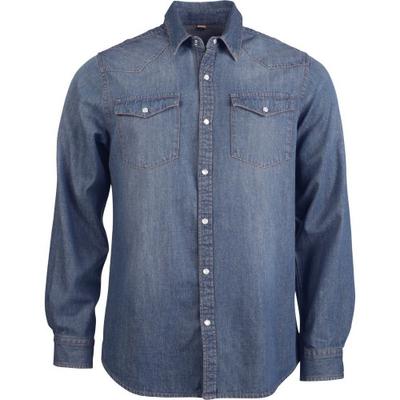Mens Long Sleeve Casual Denim Shirt