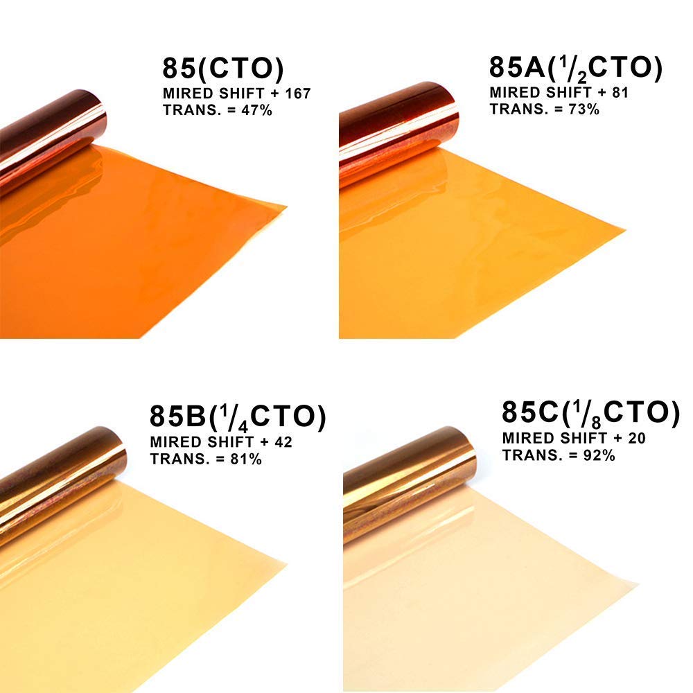 Meking Gel Color Filters 40cm X 50cm Set of 4 Orange Translucent Color Filters Color Overlay Color Correction Photography Compatible with Studio