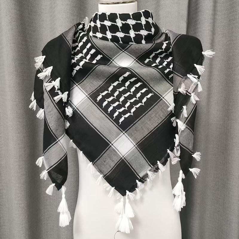 Ready Stock Palestine Hijab Woven Keffiyeh Head Scarf Arabic Men 5 Colors Shemagh Kuffiyeh Yashmagh Kufiya Scarf Many Colors