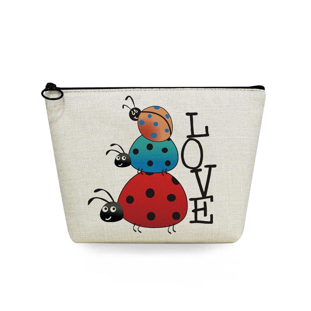 Women Seven-spotted ladybug Print Cosmetic Bag Toiletries Organize Travel Storage Case 6748
