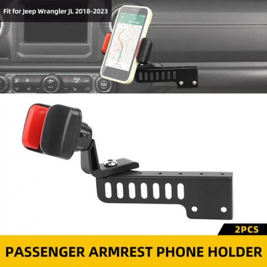 Passenger Handle Phone Holder Mount Accessories for 2018-23 Jeep Wrangler JL JT