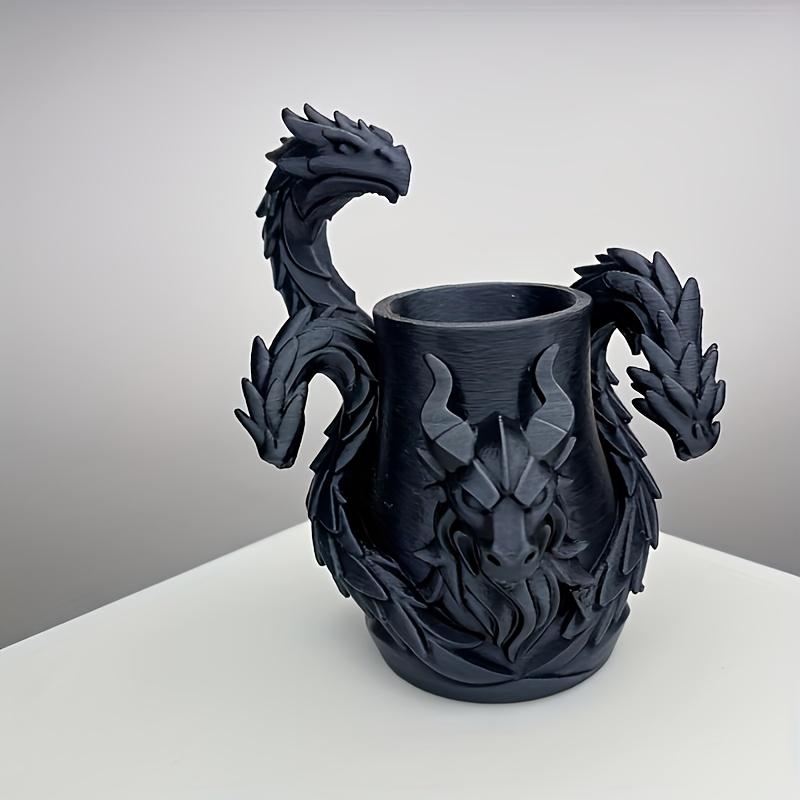 

Трехглавый Дракон 3D-печать - Держатель для ручек - Настольный ящик для хранения с дизайном Монстра - Идеальный подарок для любителей драконов чёрный