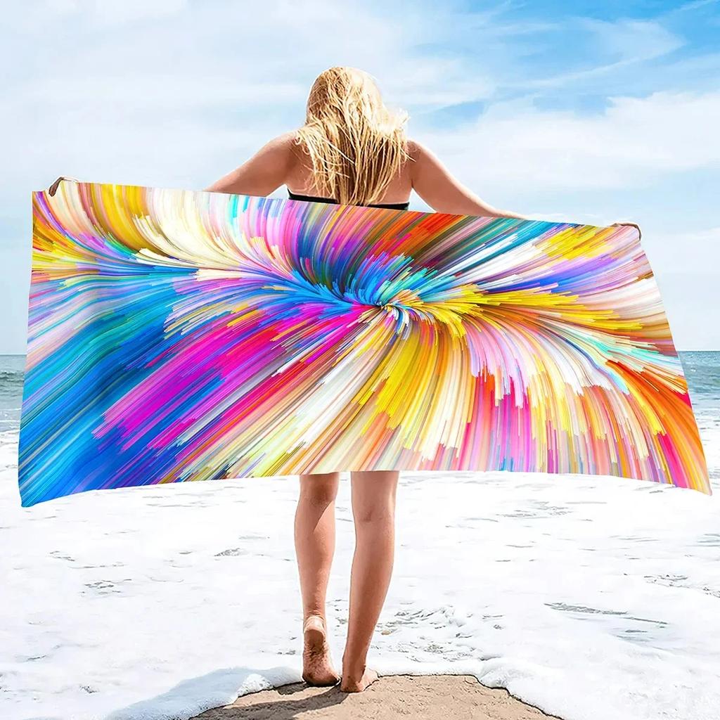 Rainbow Bliss Bath Towel - Vibrant Design, Soft Absorbent, Perfect for Summer Fun, Adds Cheerful Vibes to Your Beach Days