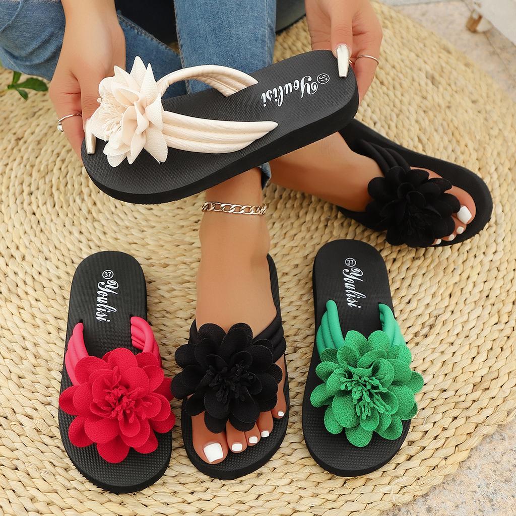 Large size EVA slippers summer new flower flip-flops casual versatile lightweight beach shoes