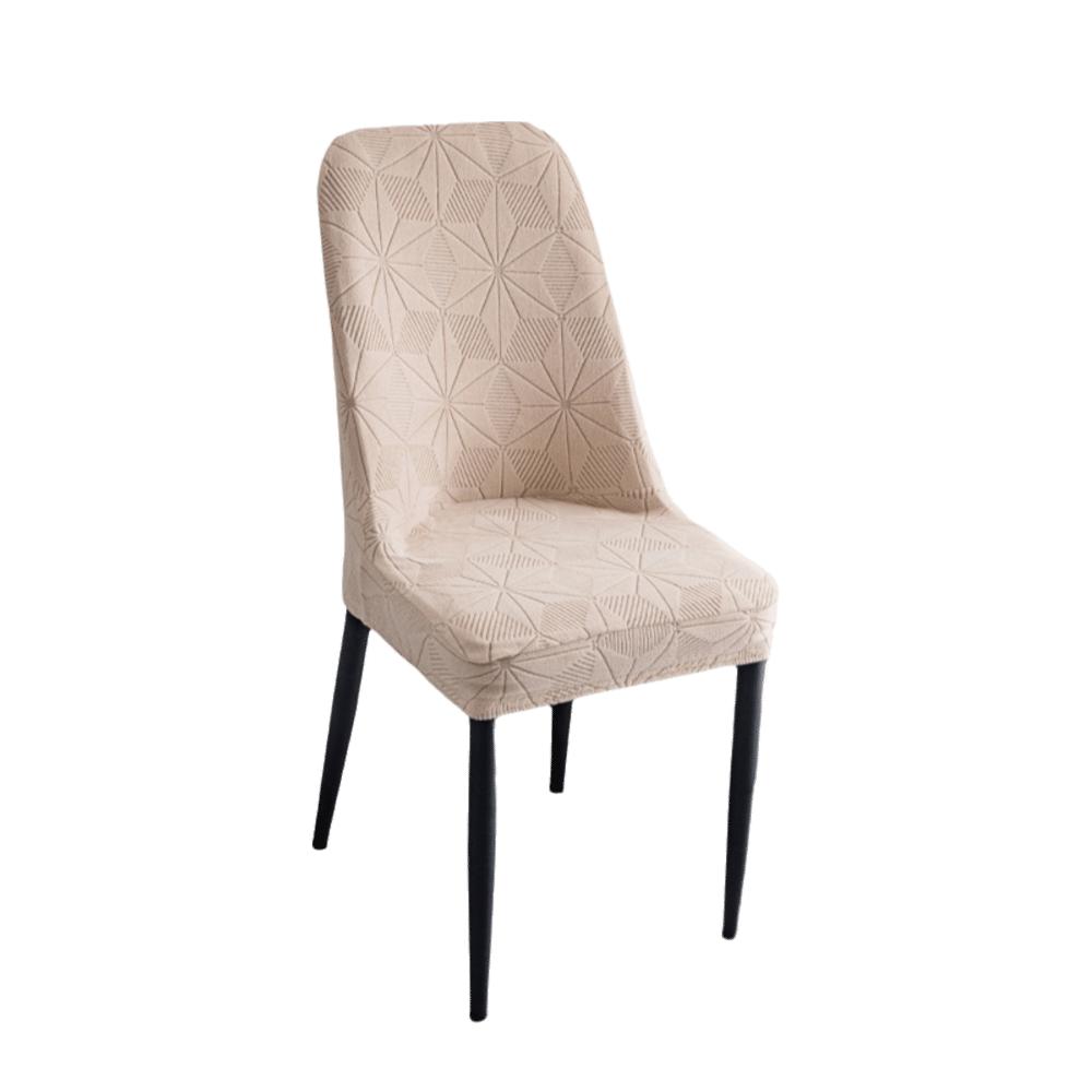 Seat Cover Jacquard Chair Cover Dustproof Kitchen Chair Protector Elastic Arc Chair Cover  Office