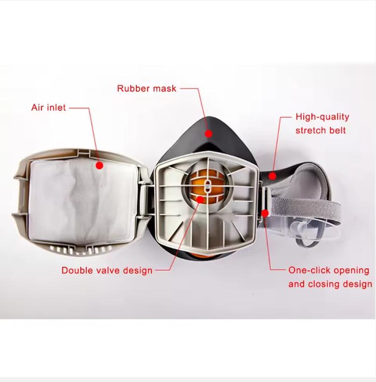 Staubmaske   Baumwoll-Atemschutz Halbmaske Staubdichte Maske Anti Industrieller Bau Staub Dunst Nebel Sicherheitsgasmaske