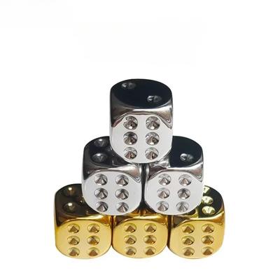 6pcs/set Electroplated Gold and Silver Dice Rounded Corners Acrylic Number Dice Dnd Dice Set for Entertainment Bars KTV