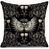 Home Decor Gothic Patterns: Raven, Skulls & Blood Splashes Pattern Cushion Cover Suitable for Sofa Bedroom Car Pillow Cover