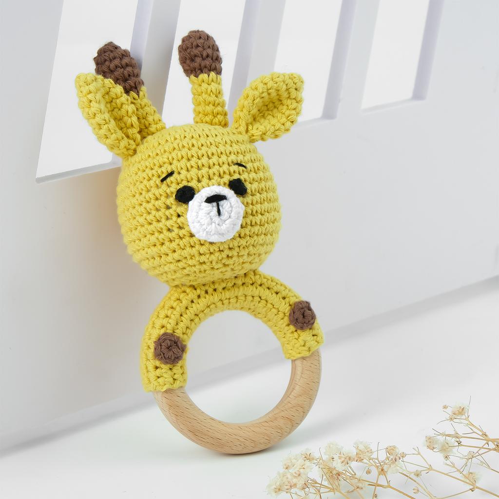 Creative Hand-Knitted Rattle 0-1 Year Old Baby Rattle Toy Child Soothing Can Bite Hand-Held Rattle Gift