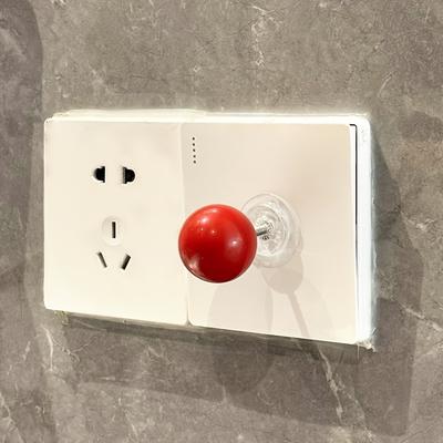 1pc Modern Minimalist Rocker Switch Sticker- Red&Black Plastic Peel & Stick Wall Decor, Easy Install for Light Switches, Toilets
