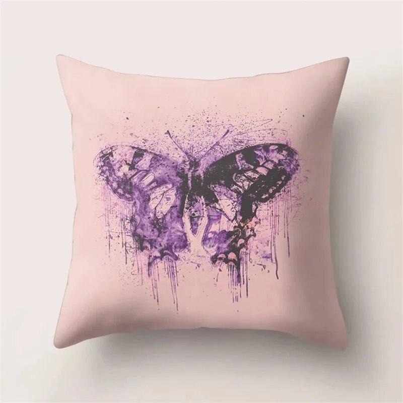 Simple Colorful Butterfly Print Pattern Luxury Home Decoration Pillowcase Living Room Sofa Car Cushion Cover