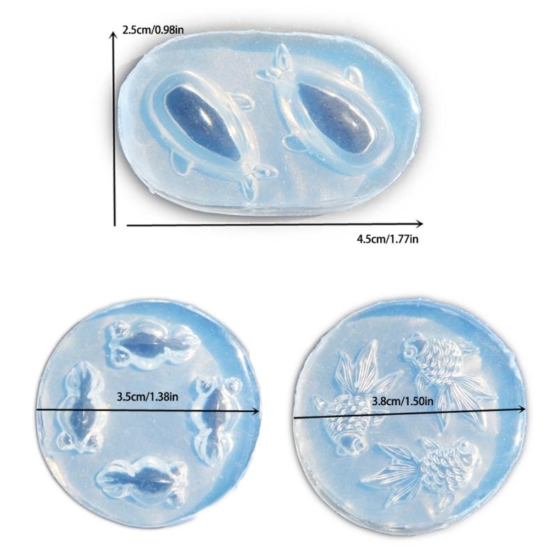 3Pcs Gold Fish and Whale Epoxy Resin Molds Jewelry Making Tool Soap Candle Craft Silicone Mould Baking Accessories