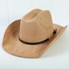 Popolare cappello western da cowboy in camoscio stile europeo e americano per uomo e donna, semplice e alla moda, a tesa larga, cappello jazz