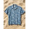 2026 New Men's Striped Sun God Totem Print Hawaiian Collar Short-Sleeve Shirt, Casual, Loose, Comfortable, and Versatile Top
