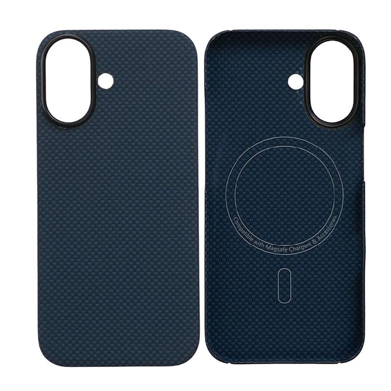 Apple iPhone 17 Ultra-thin Kevlar Case with Magnetic Suction, Alloy Frame, Aramid Fiber, and Half-wrapped Design