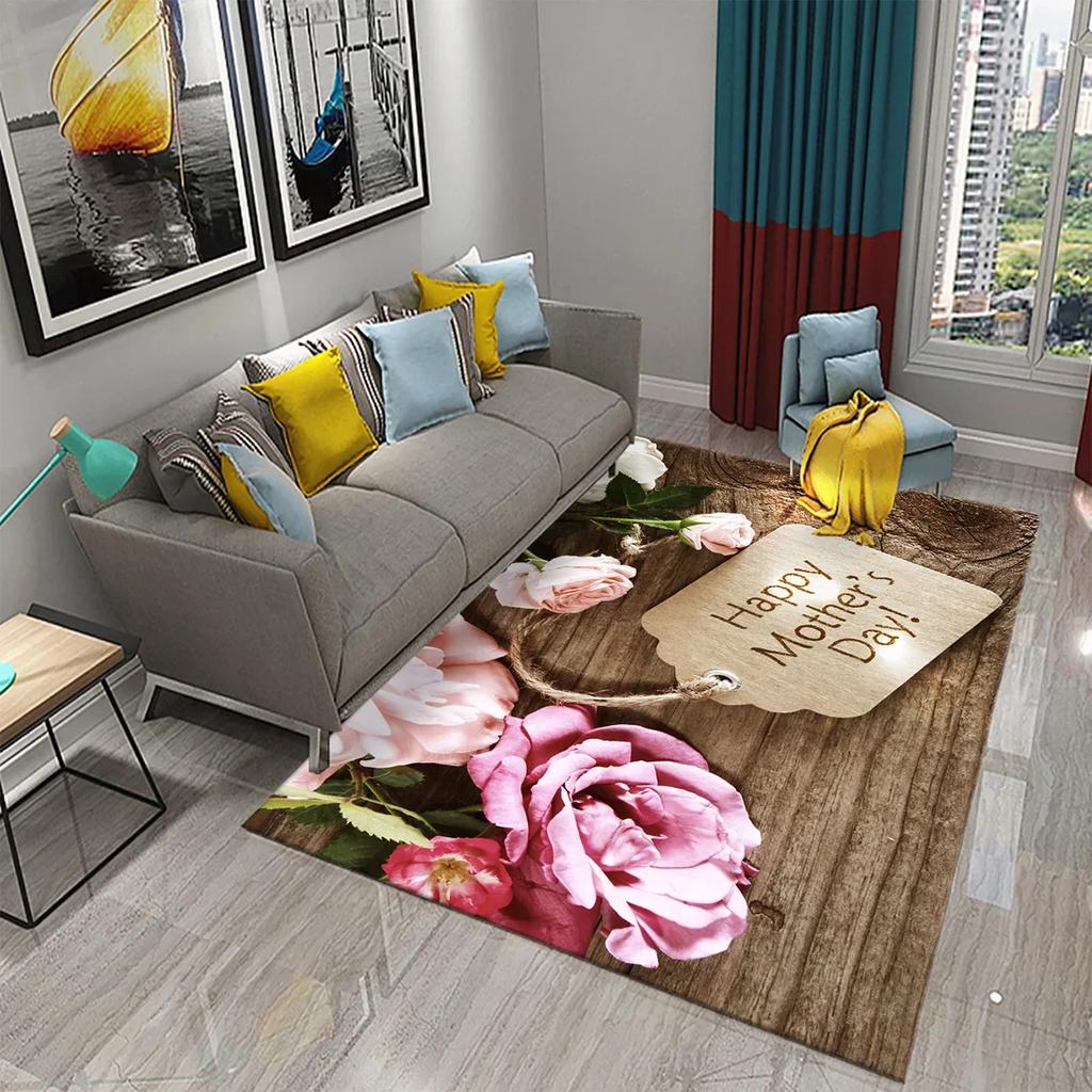 Mother's Day Carpet for Kitchen Bathroom Entrance Non-slip Carpet Living Room Bedroom Decor Rug Mother's Day Gift Festival Gifts