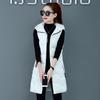 IELGY mid-length down cotton vest women's autumn and winter new style Korean hooded cotton vest warm vest waistcoat