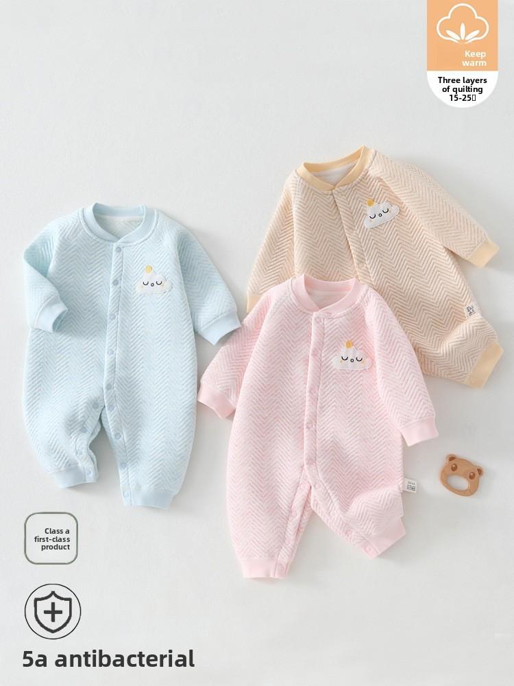 Baby Winter Schneeanzug Mit Dreilagiger Baumwollisolierung Für Neugeborene Und Kleinkinder