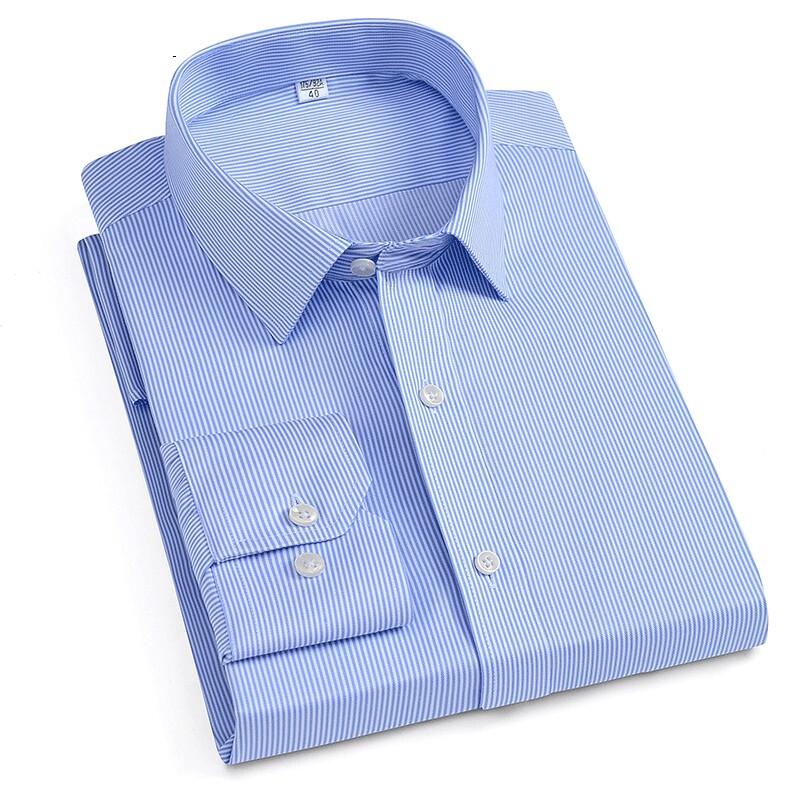 YILITON Men's Wrinkle-Free Pure Cotton Long Sleeve Work Shirt