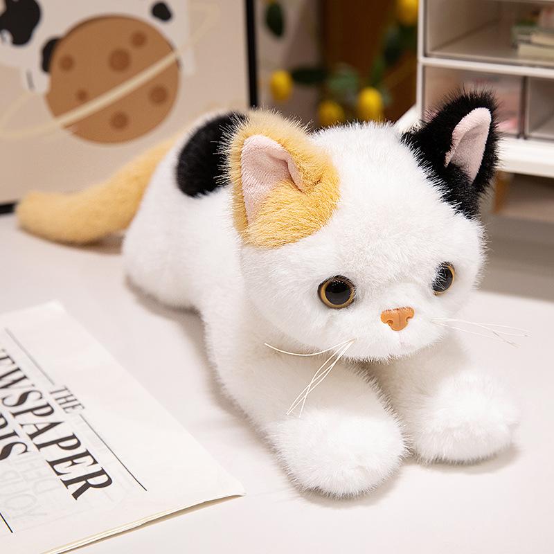 Cute Simulation Lying Down Kitten Doll Plush Toy Cat Doll Children Soothing Companion Doll