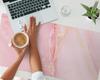 Non-slip Desk Mat for Office Pastel Marble 100X50 Cm