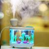 Novel Fish Tank LED Night Light Household Ultrasonic Air Humidifier Aquarium Small Cylinder Air Purifier Misting Maker