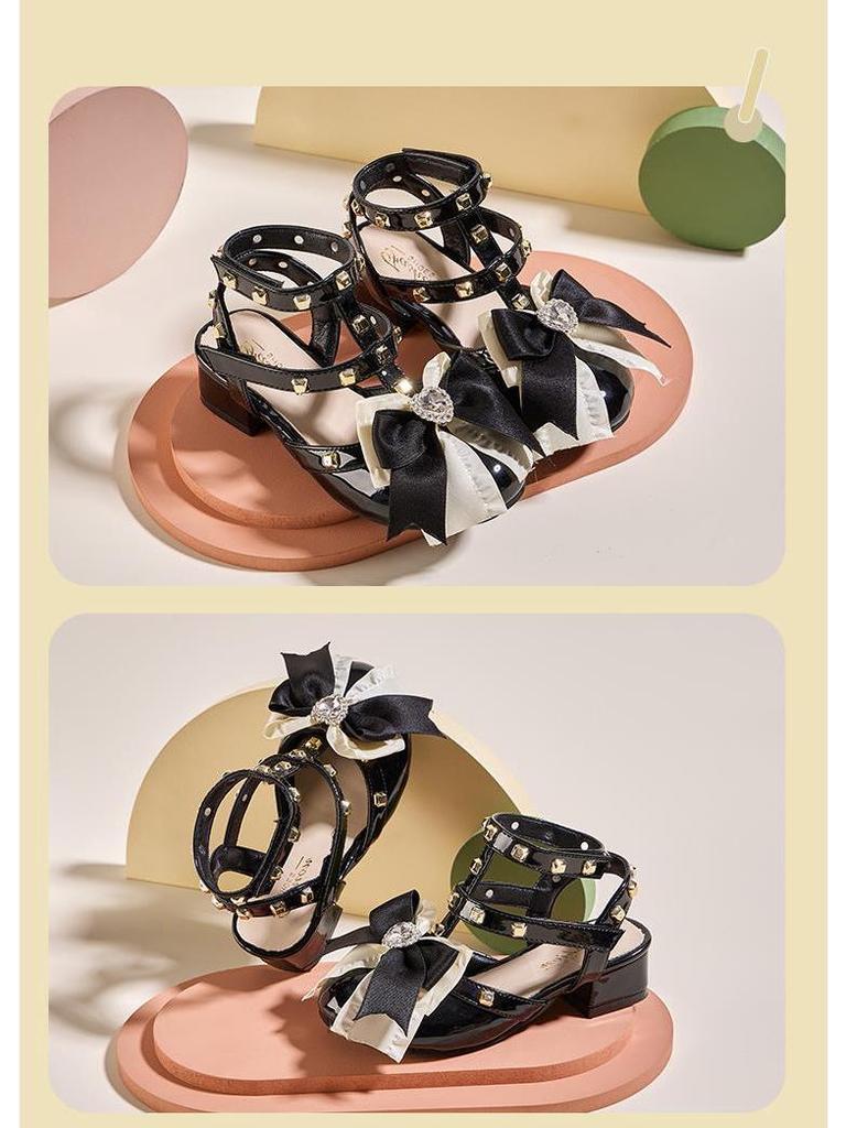 Girls' Bow Princess Sandals - Comfortable Fashion Shoes for Students & Performances