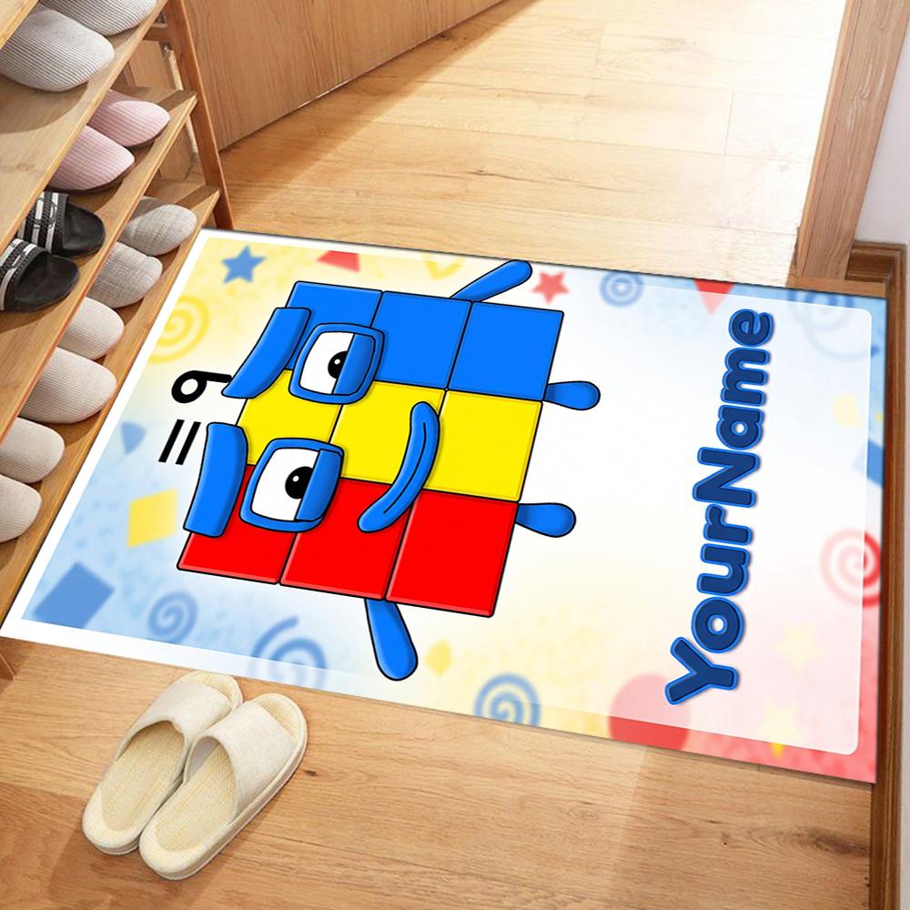 Numberblocks Customized Name Carpet Suitable for Study room Entryway Dormitory Bedrooms Antislip Carpet Anime Office Decor Best for Christmas