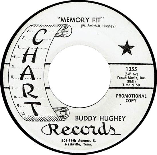 

7inch Record BUDDY HUGHEY - Memory Fit / Numbers Lil 1355PROMO Chart Records 1966 US Country/Folk Used