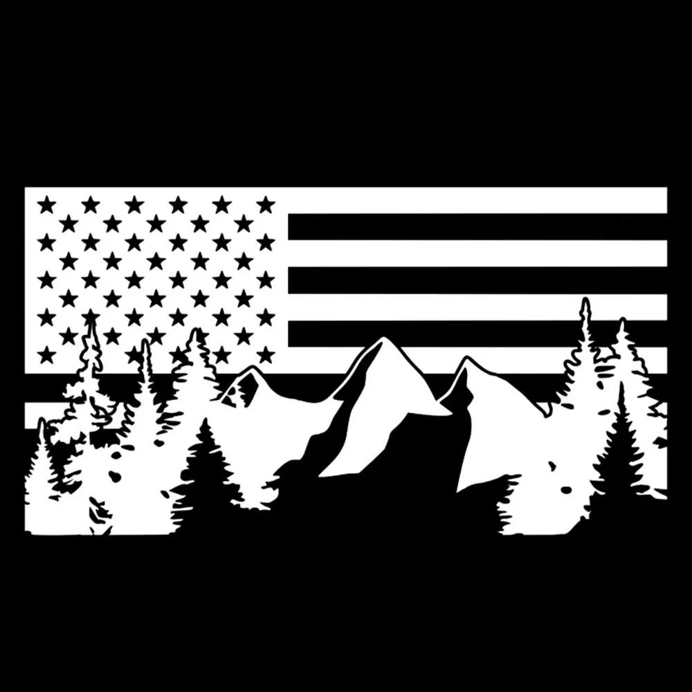 

Car Stickers American Flag PVC Natural Forest Window Decoration Creative Decals Automobile Styling Interesting Vinyl Decals 15CM X 8CM срібний