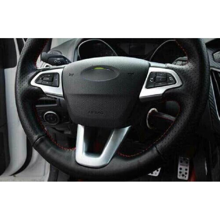 Matte Silver Steering Wheel Button Frame Cover Trim For Ford Focus ST RS 15-2018