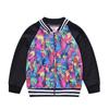 Spring and Autumn Men and Girls Fashionable Cute Printing Color Collision Jacket Children Splicing Jacket Baby Cardigan