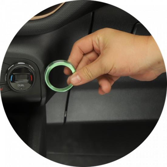 2x Car Air Condition A/C Switch Knob Trim Ring For Ford Bronco Sport + Green