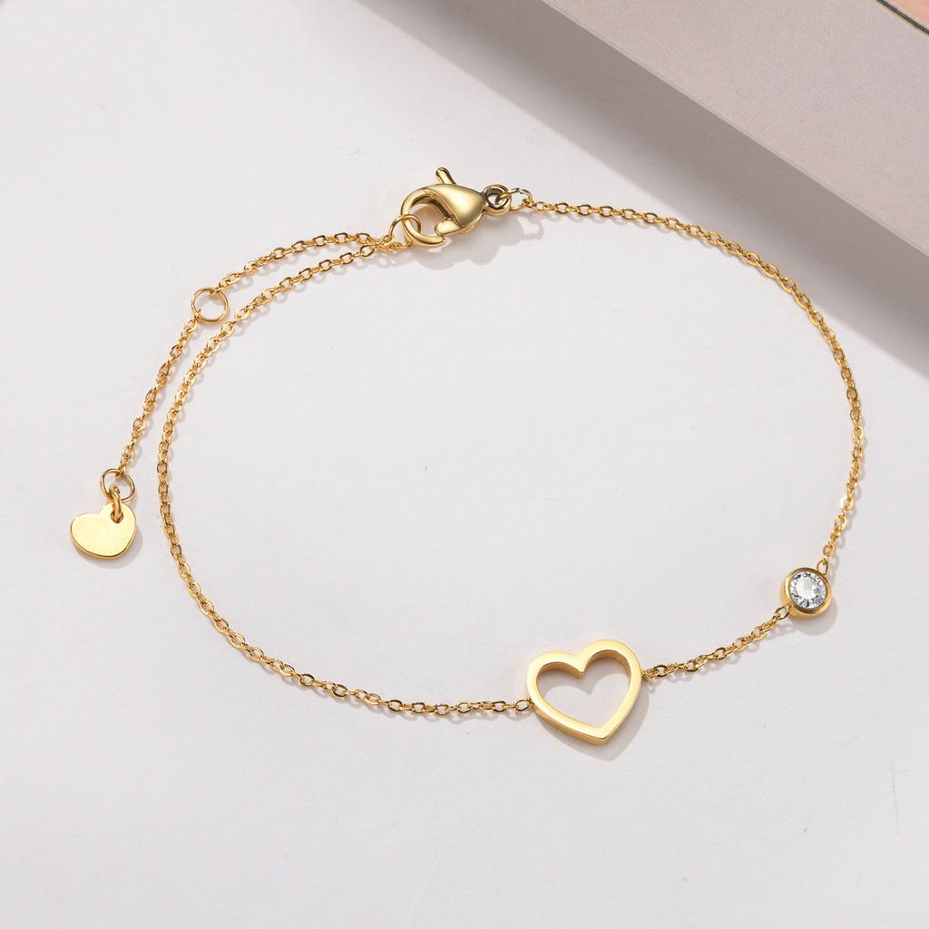 Chic Geometric Zircon Bracelet for Women Stainless Steel Cross Zircon Bracelets Gold Plated Fashion Charm Jewelry Christmas Gift