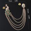 Alloy Peacock  Tassel Ceremony Banquet Corsage  Jewelry Clothing Accessory Vintage Brooch Men Women Brooch