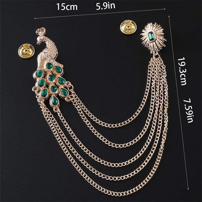Alloy Peacock  Tassel Ceremony Banquet Corsage  Jewelry Clothing Accessory Vintage Brooch Men Women Brooch