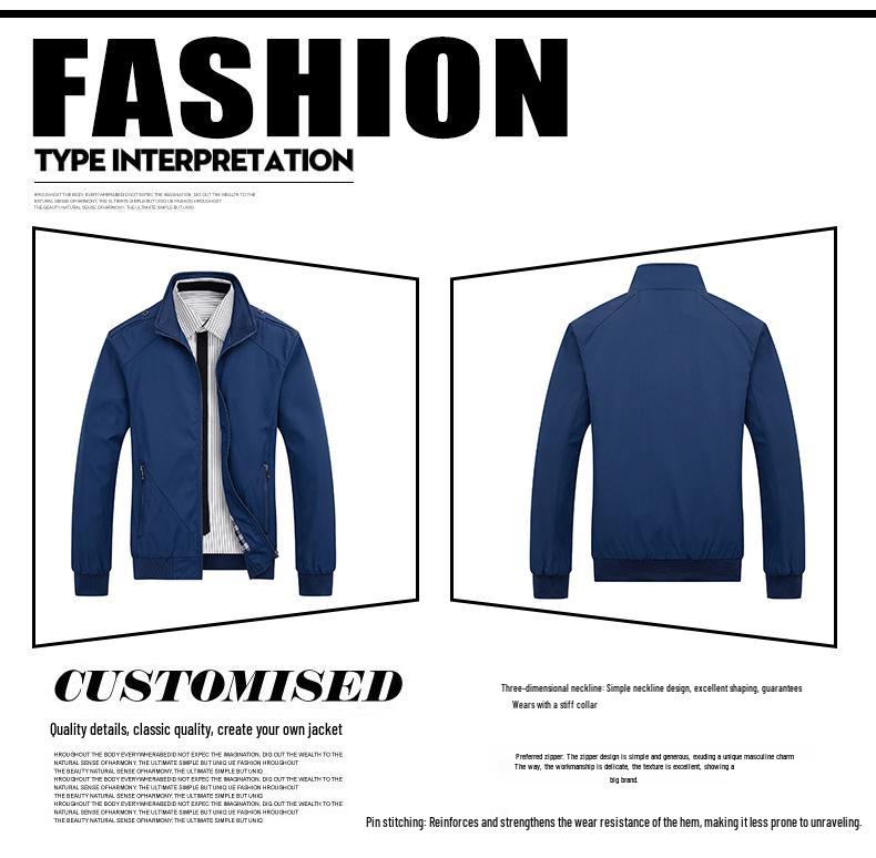 Men's Slim Fit Korean Style Autumn Jacket - Solid Color, Handsome Casual Wear