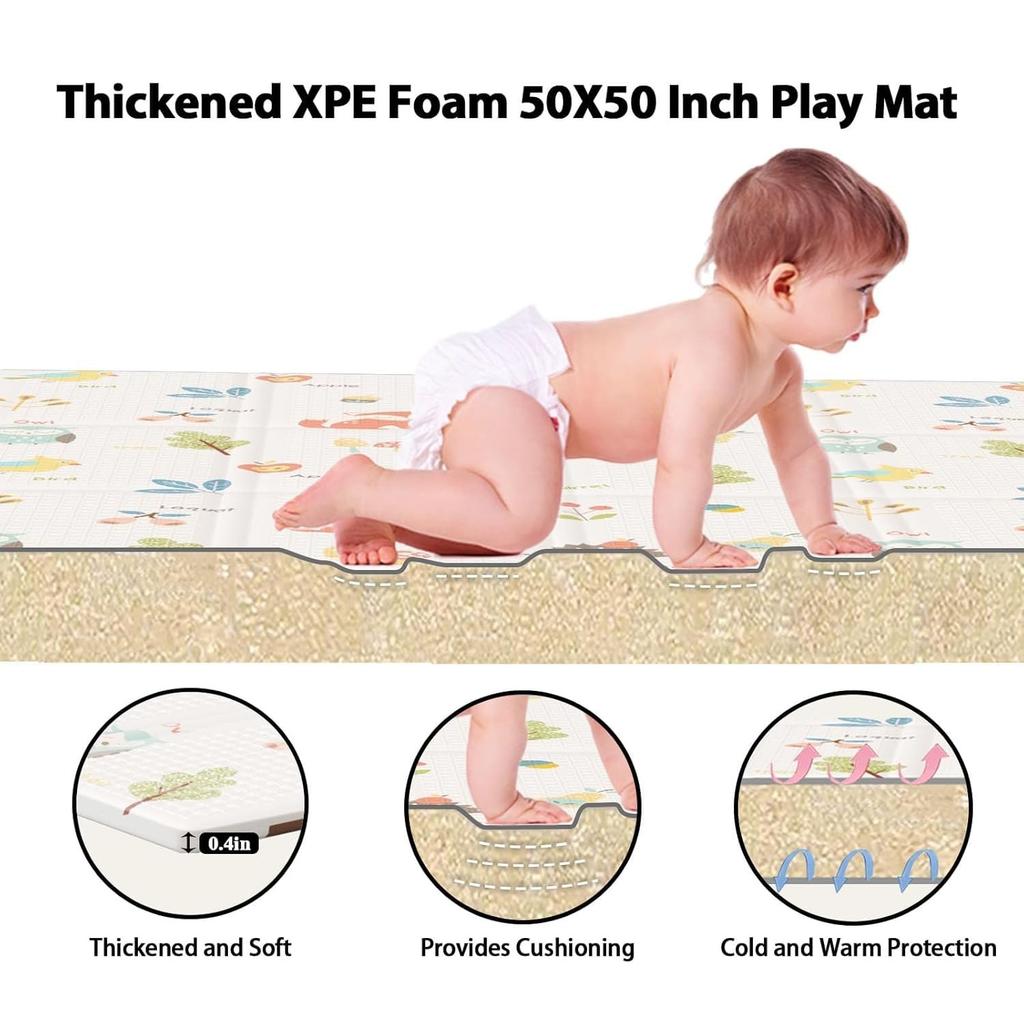 Large Foldable Baby Play Mat Made of Eco-friendly EVA Material Non-slip and Protective Suitable for Children Infant and Toddlers