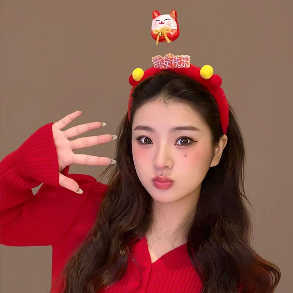 Mascot New Year Headband Cartoon Plush Horse Headband Sweet Horse Hairband  Party Decoration