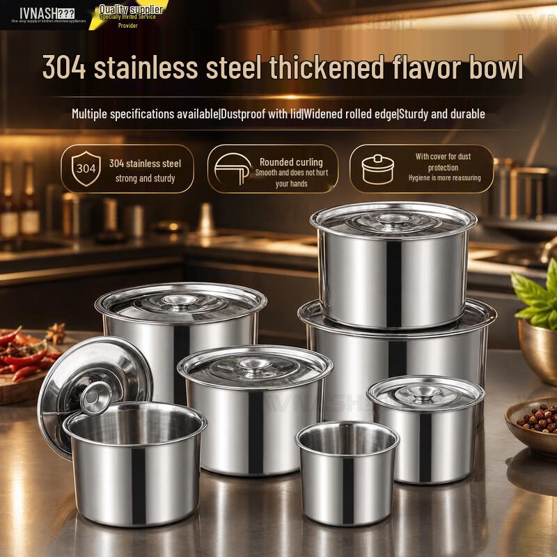 Vnash 304 Stainless Steel Condiment Jar with Lid