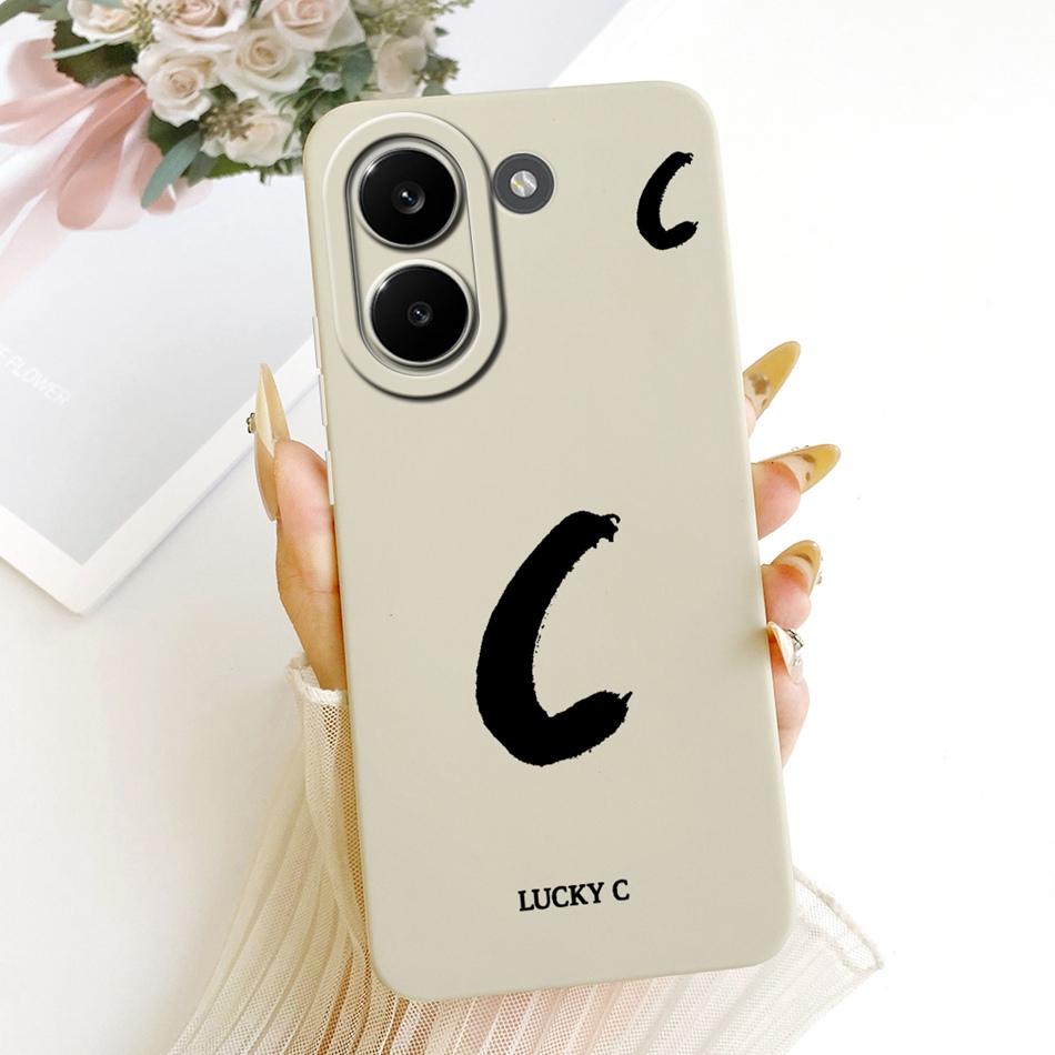 For Xiaomi Poco X8 Pro / X8 Pro Max Lucky Initial Letter Phone Case For Poco X8Pro X 8 Pro Max 5G Soft Silicone Cases Bumpers