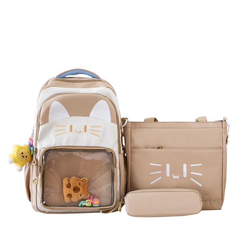 School Bag Cute Cartoon Cat Large Capacity School Bag Primary School Students Junior High School Students Backpack