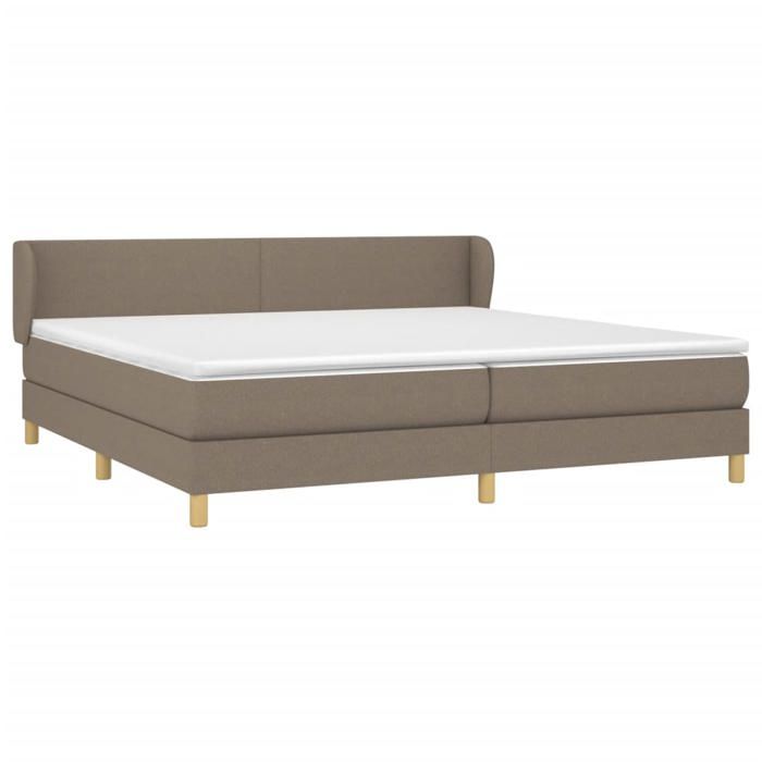 3126673 vidaXL Divan Bed with Mattress Taupe 200x200 Cm Fabric