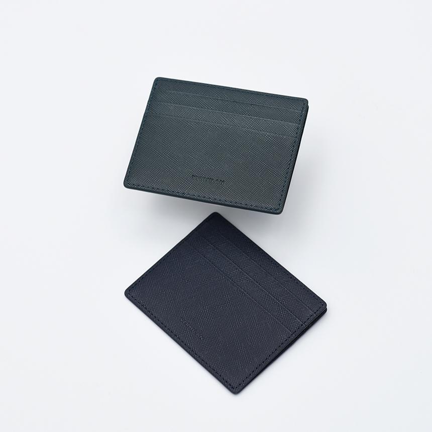 Vermilan Saffiano Genuine Leather Slim Card Wallet 4 Colors