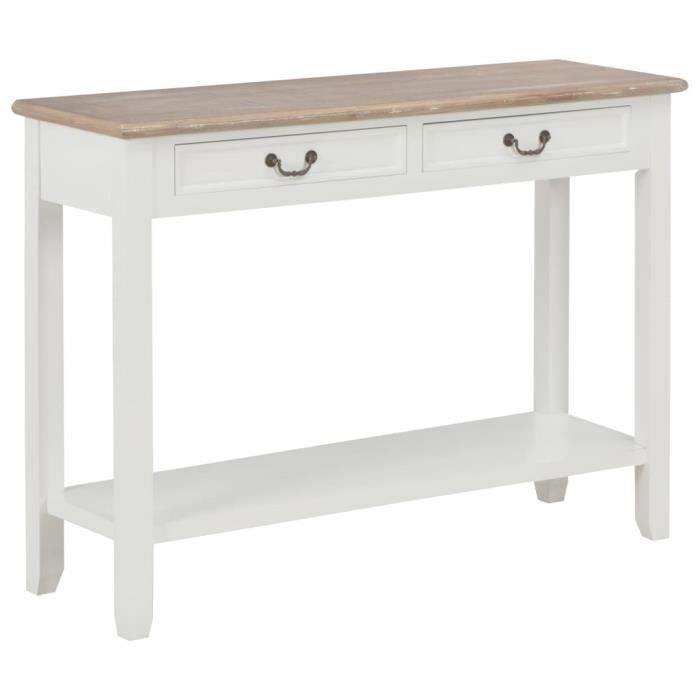 VidaXL Table console Blanc 110x35x80 cm Bois