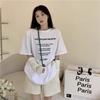 Cotton letter print short-sleeved T-shirt women's summer ins trendy brand couple European and American retro oversize half-sleeved top
