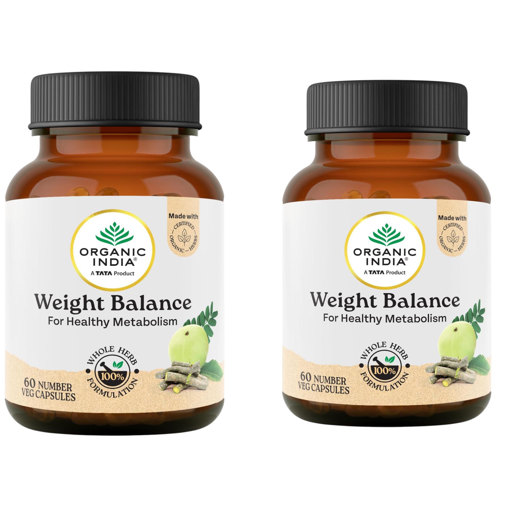 

Organic India Weight Balance Capsules 60 g Pack of 2 for Healthy Metabolism and Fatigue Support