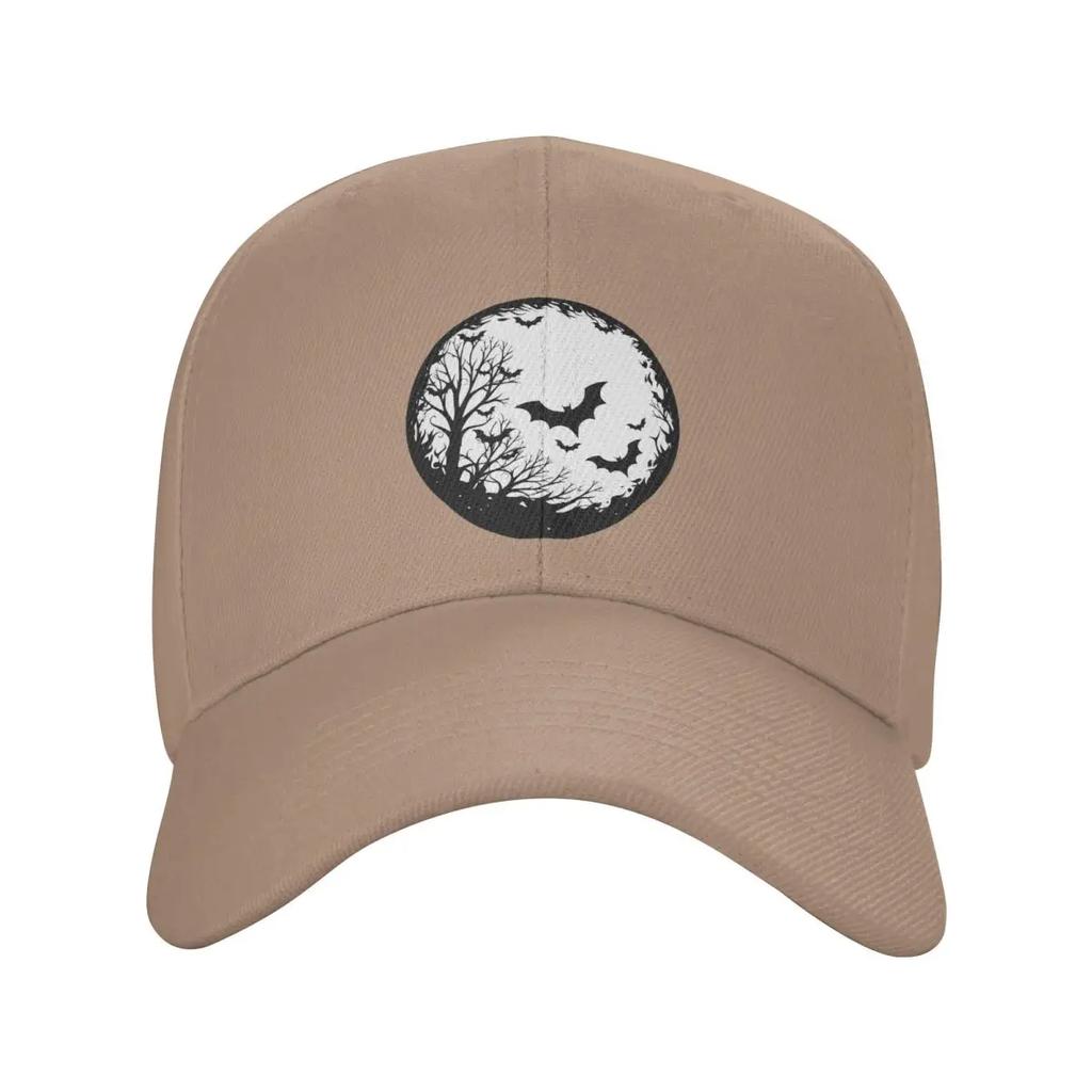Personalized Halloween Spooky Bat Moon Baseball Cap Sun Protection Unisex WoUnisexs Adjustable Dad Hat Autumn Snapback Caps